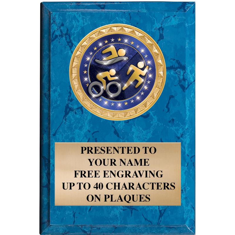 4" X 6" BLUE MBL INSERT PLQ