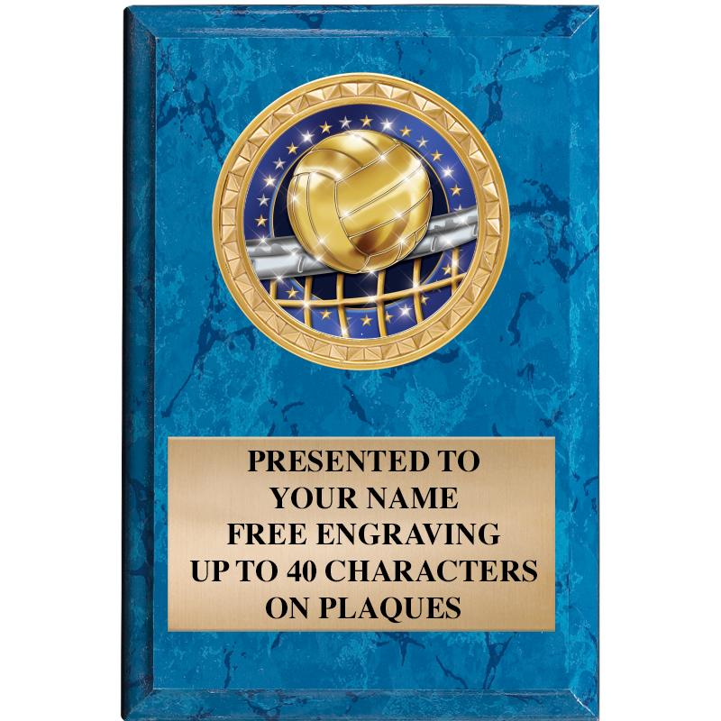 4" X 6" BLUE MBL INSERT PLQ