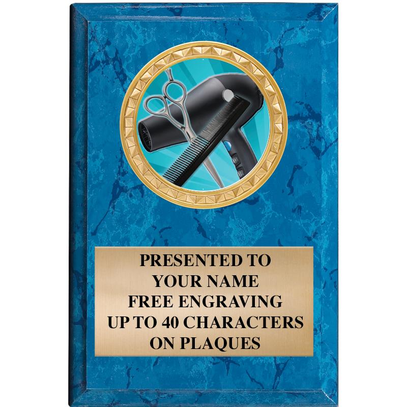 4" X 6" BLUE MBL INSERT PLQ