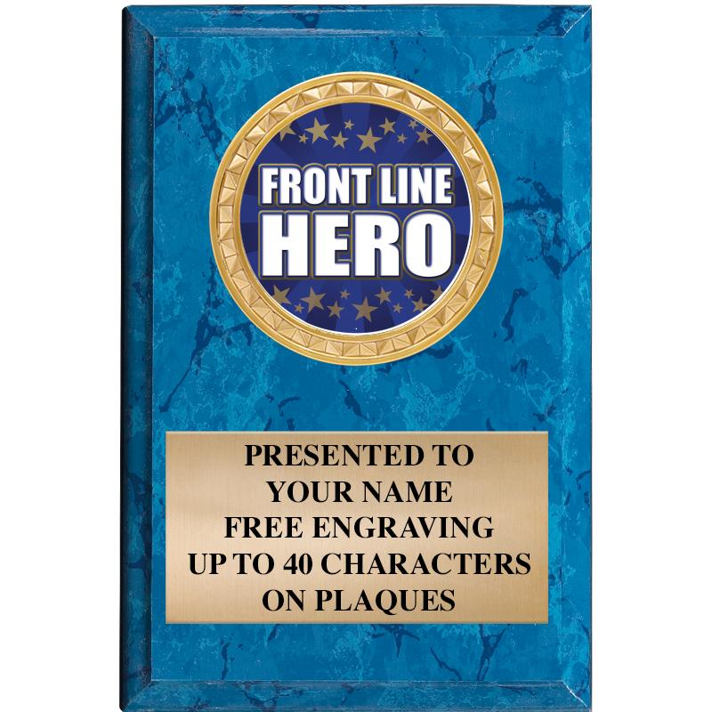 4" X 6" BLUE MBL INSERT PLQ