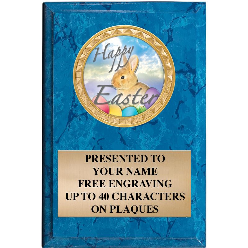 4" X 6" BLUE MBL INSERT PLQ