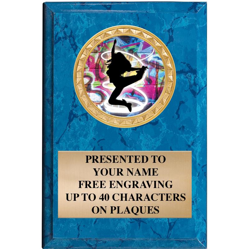 4" X 6" BLUE MBL INSERT PLQ