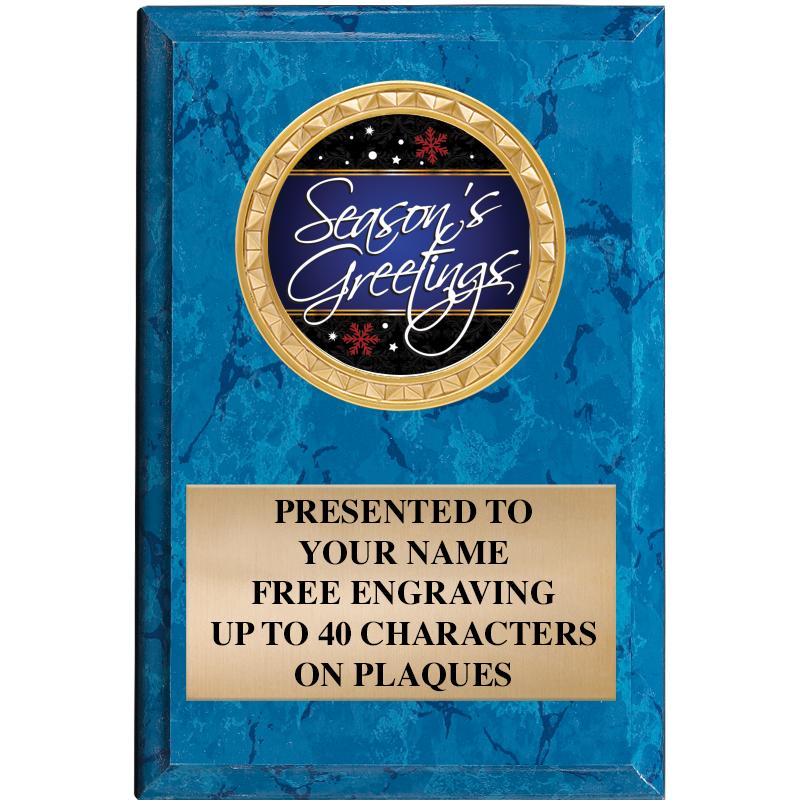 4" X 6" BLUE MBL INSERT PLQ