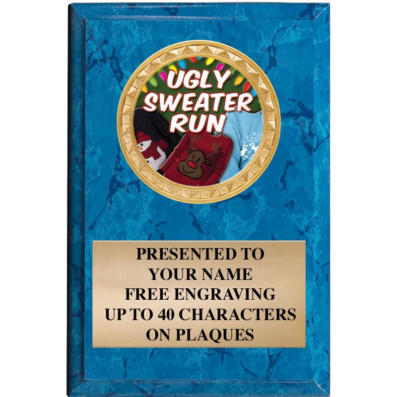 4" X 6" BLUE MBL INSERT PLQ