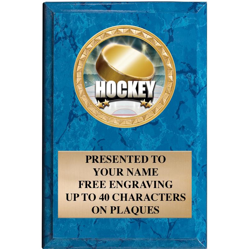 4" X 6" BLUE MBL INSERT PLQ