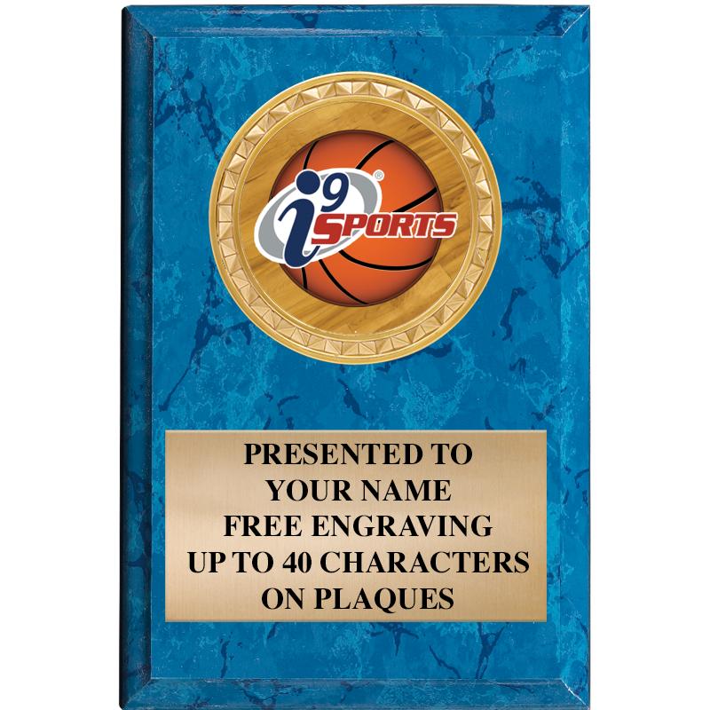 4" X 6" BLUE MBL INSERT PLQ