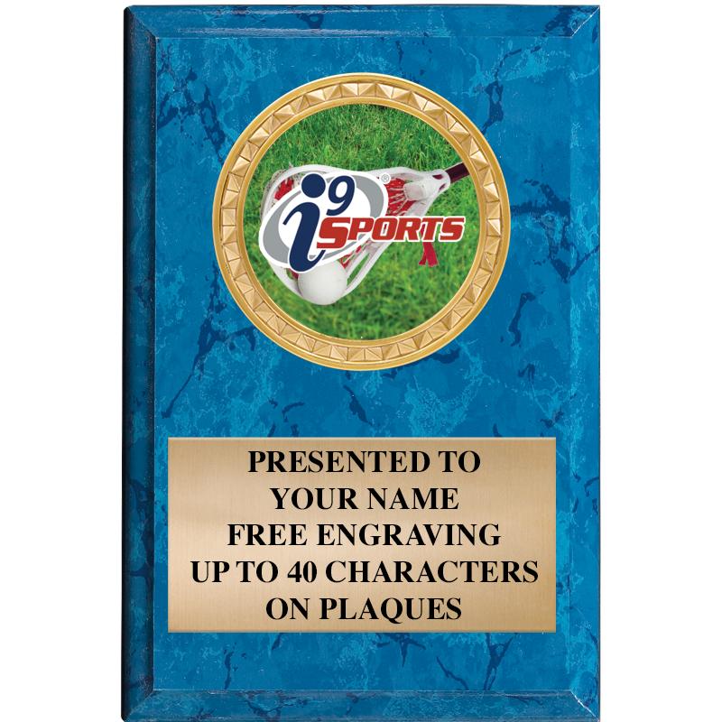 4" X 6" BLUE MBL INSERT PLQ