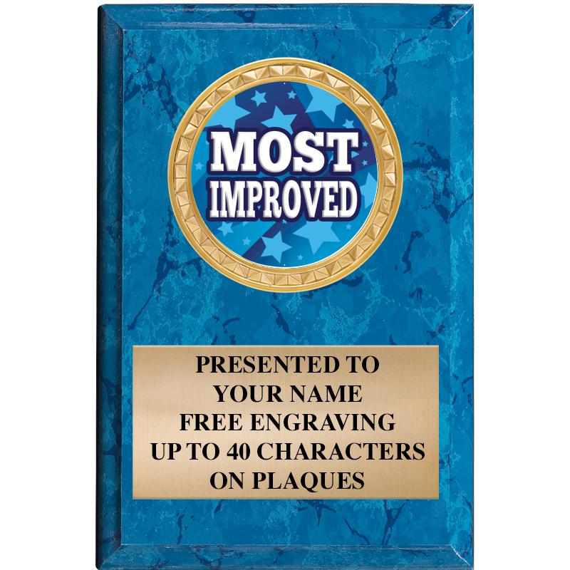 4" X 6" BLUE MBL INSERT PLQ