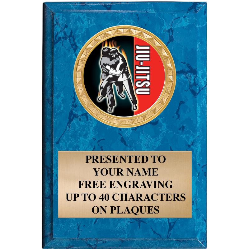 4" X 6" BLUE MBL INSERT PLQ