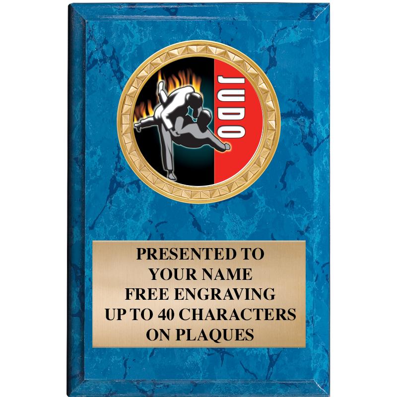 4" X 6" BLUE MBL INSERT PLQ