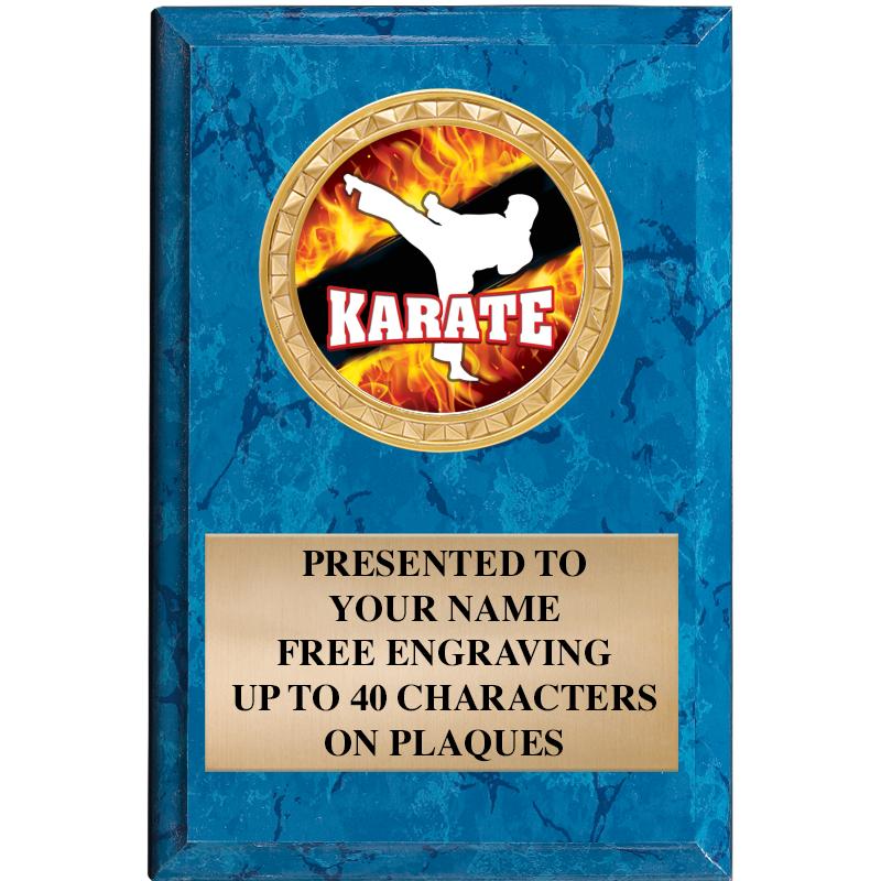 4" X 6" BLUE MBL INSERT PLQ