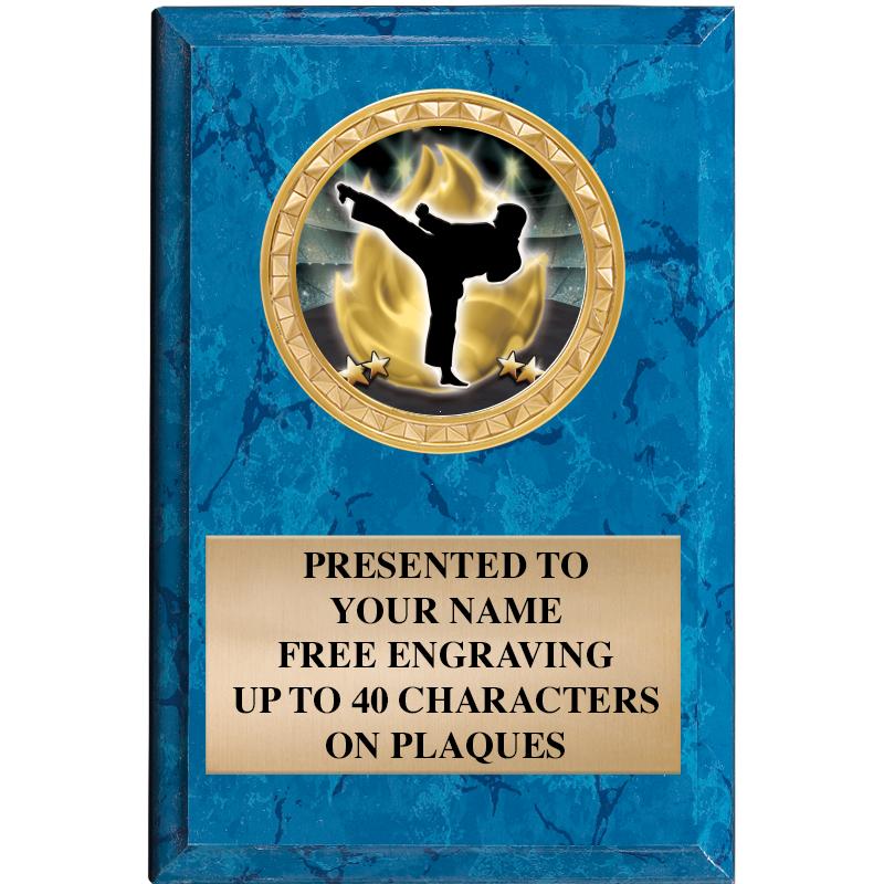 4" X 6" BLUE MBL INSERT PLQ