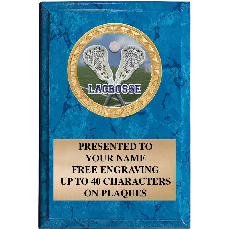 4" X 6" BLUE MBL INSERT PLQ