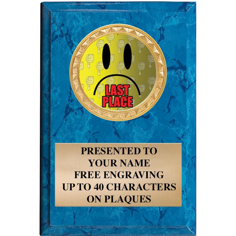 4" X 6" BLUE MBL INSERT PLQ