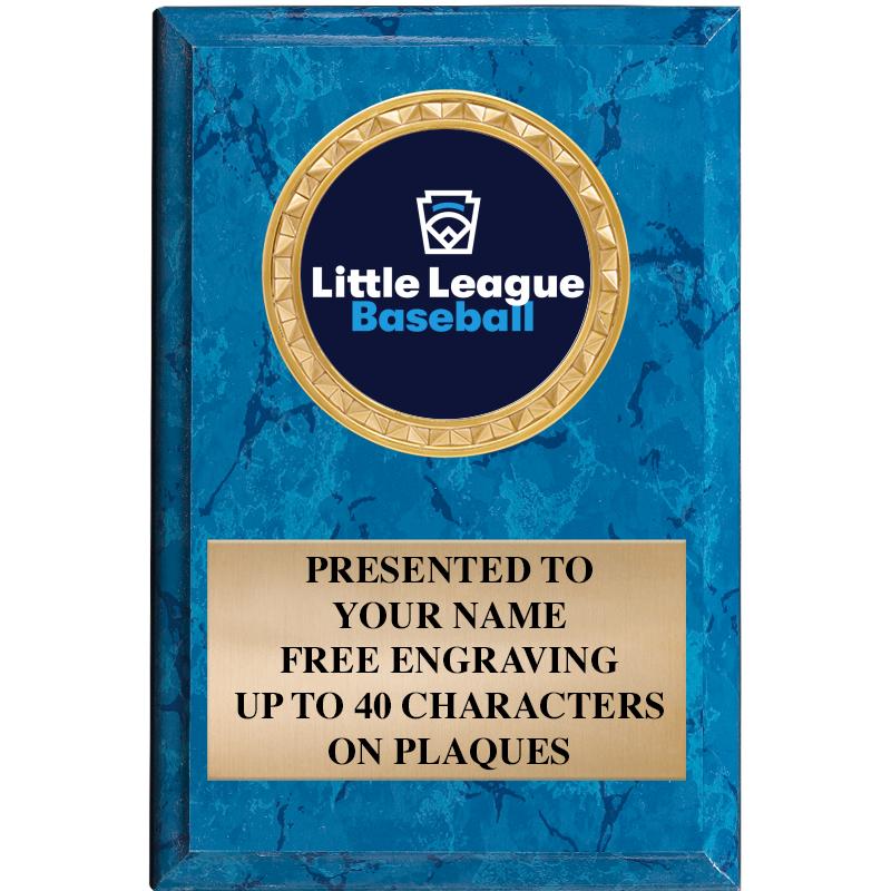 4" X 6" BLUE MBL INSERT PLQ