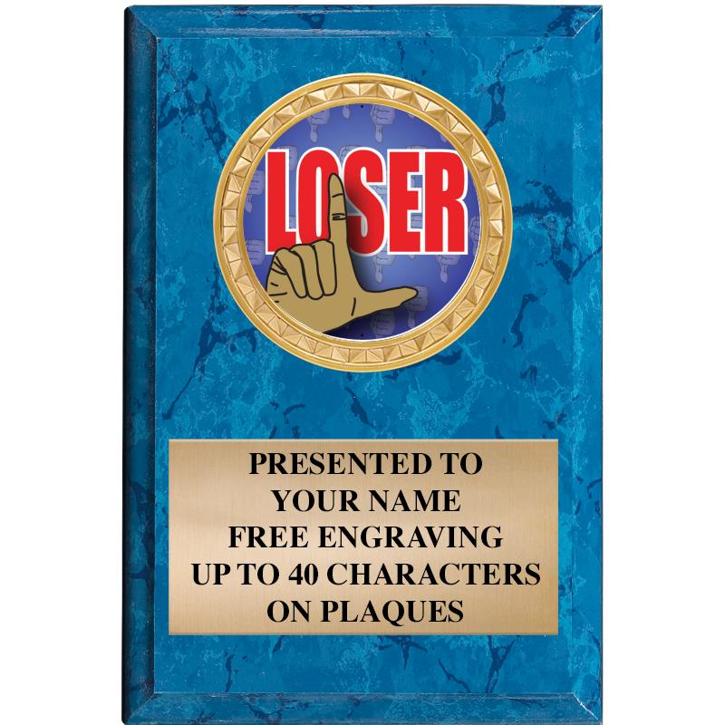 4" X 6" BLUE MBL INSERT PLQ