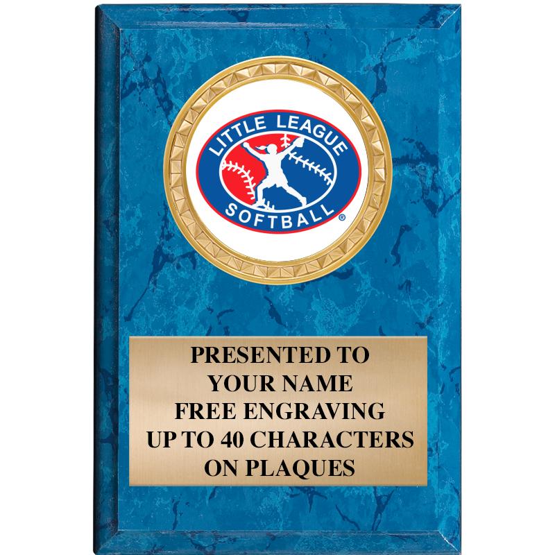 4" X 6" BLUE MBL INSERT PLQ