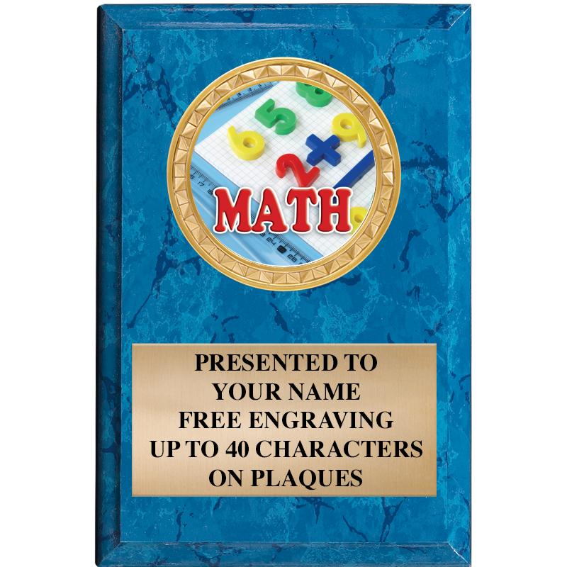 4" X 6" BLUE MBL INSERT PLQ