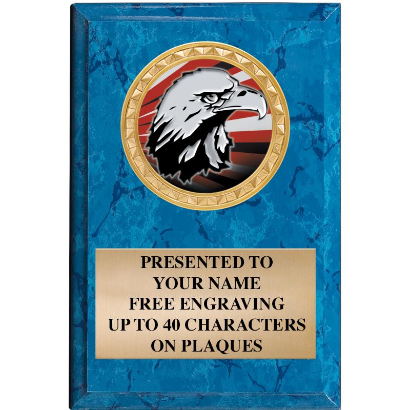 4" X 6" BLUE MBL INSERT PLQ