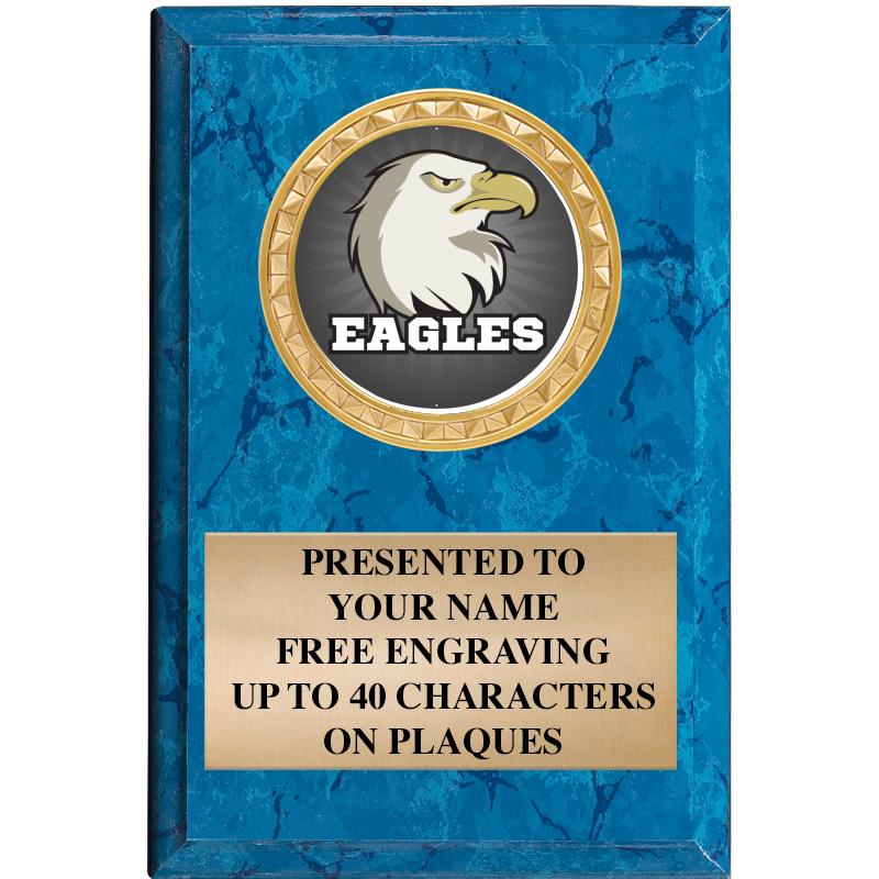 4" X 6" BLUE MBL INSERT PLQ