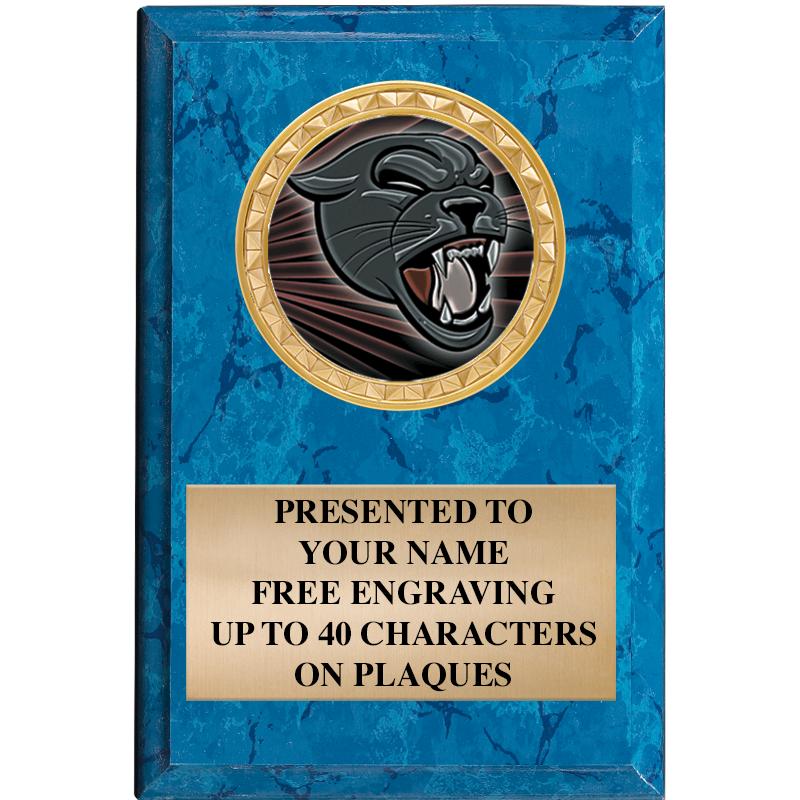 4" X 6" BLUE MBL INSERT PLQ