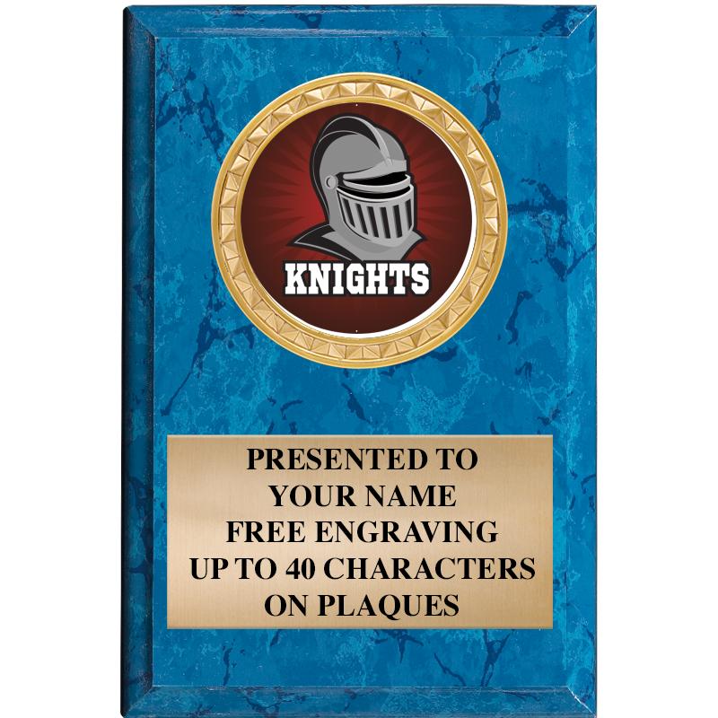 4" X 6" BLUE MBL INSERT PLQ