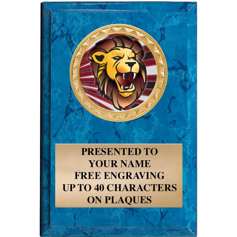 4" X 6" BLUE MBL INSERT PLQ