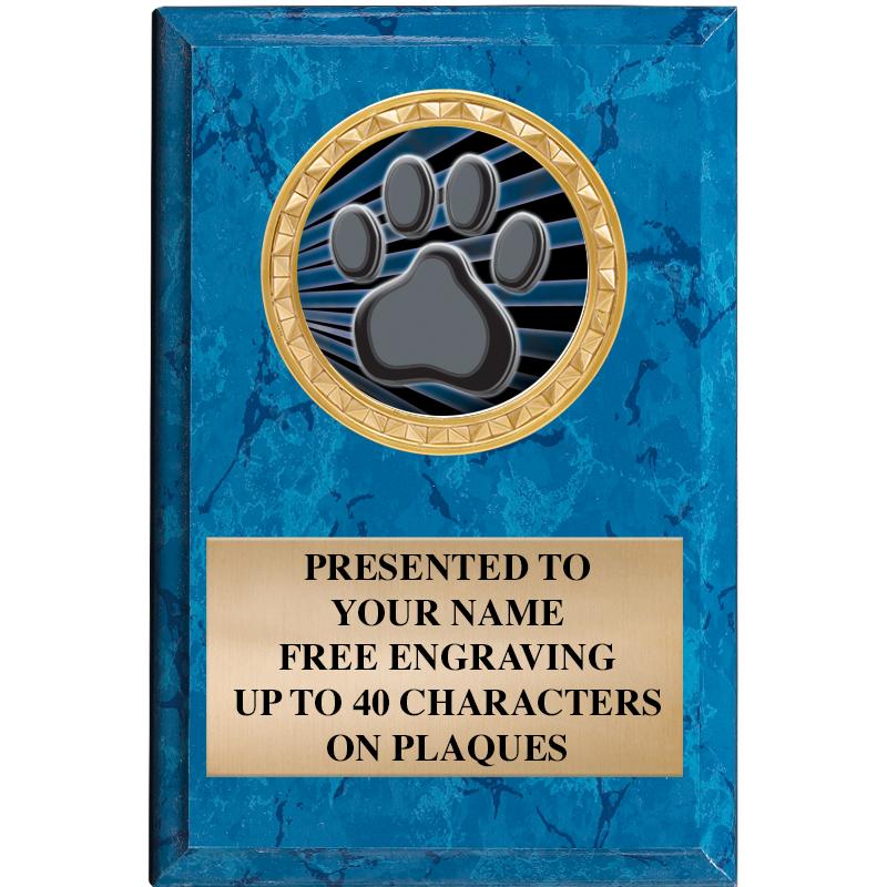 4" X 6" BLUE MBL INSERT PLQ