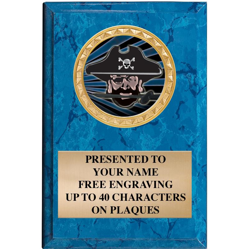 4" X 6" BLUE MBL INSERT PLQ