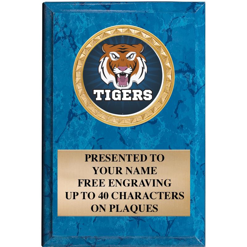 4" X 6" BLUE MBL INSERT PLQ