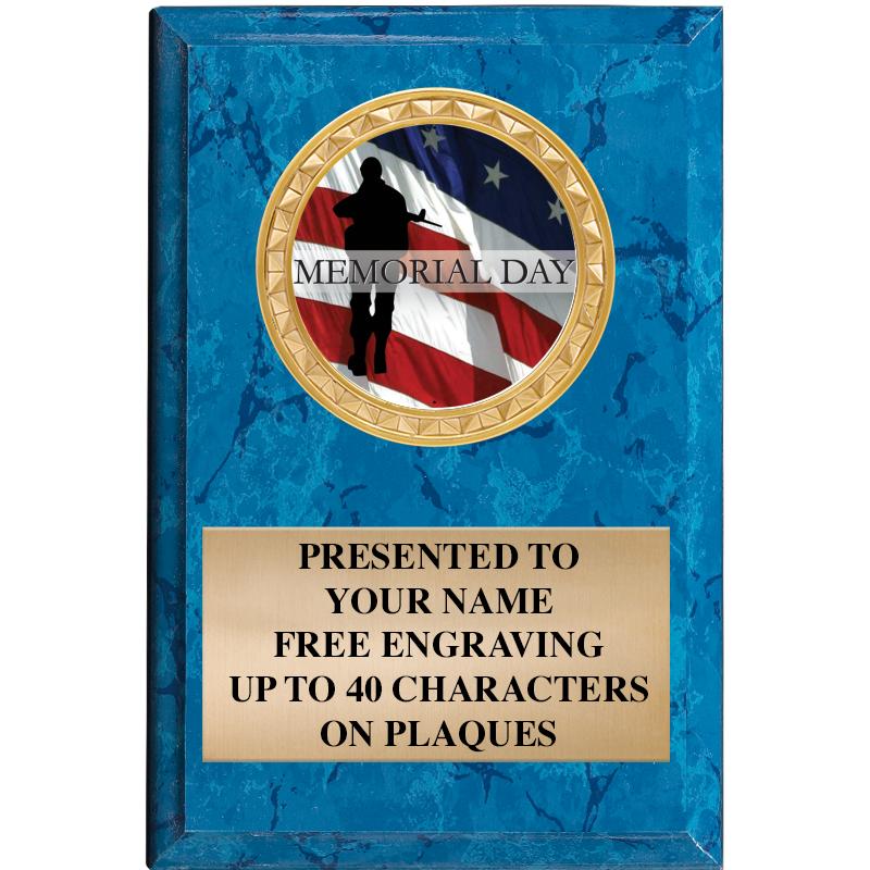 4" X 6" BLUE MBL INSERT PLQ