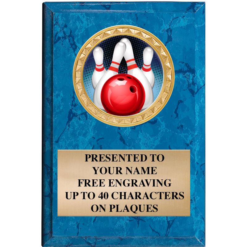 4" X 6" BLUE MBL INSERT PLQ