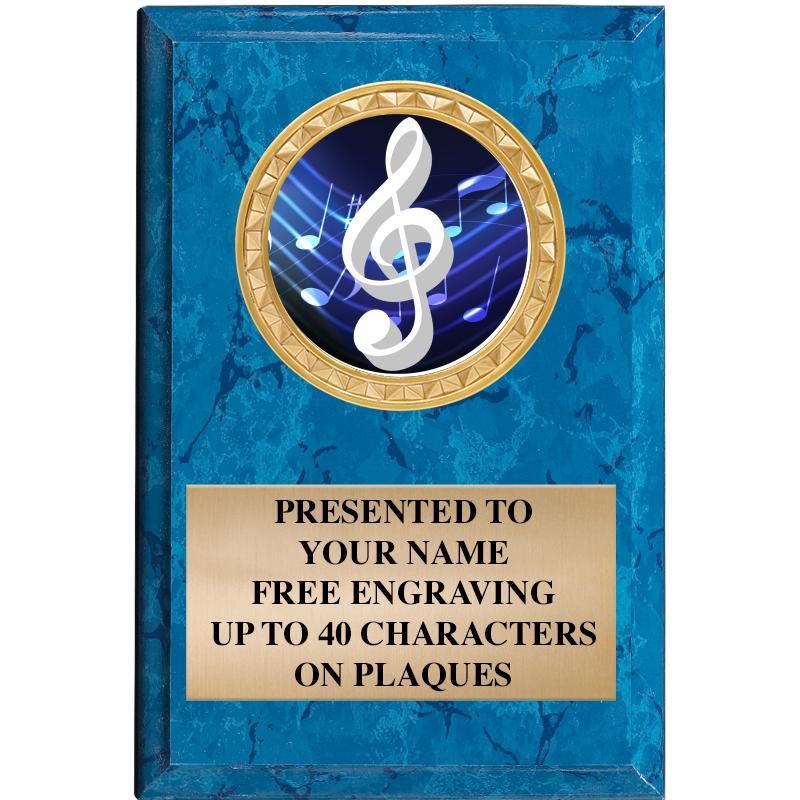 4" X 6" BLUE MBL INSERT PLQ