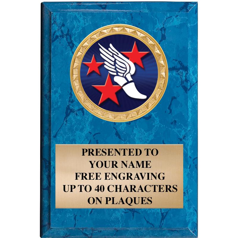 4" X 6" BLUE MBL INSERT PLQ