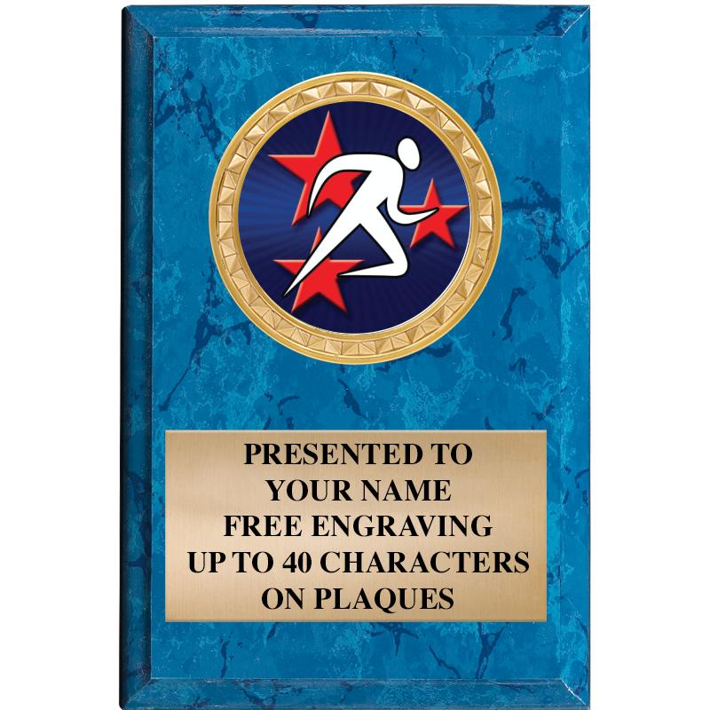 4" X 6" BLUE MBL INSERT PLQ