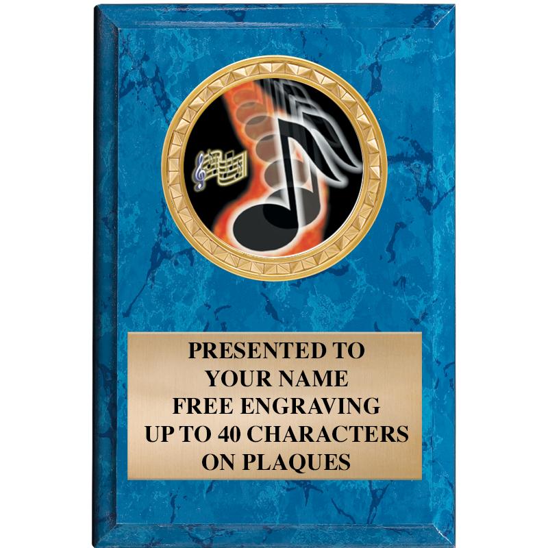 4" X 6" BLUE MBL INSERT PLQ