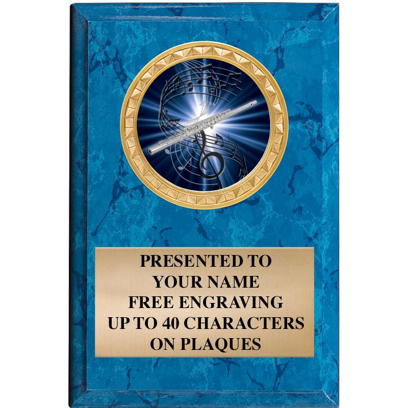 4" X 6" BLUE MBL INSERT PLQ