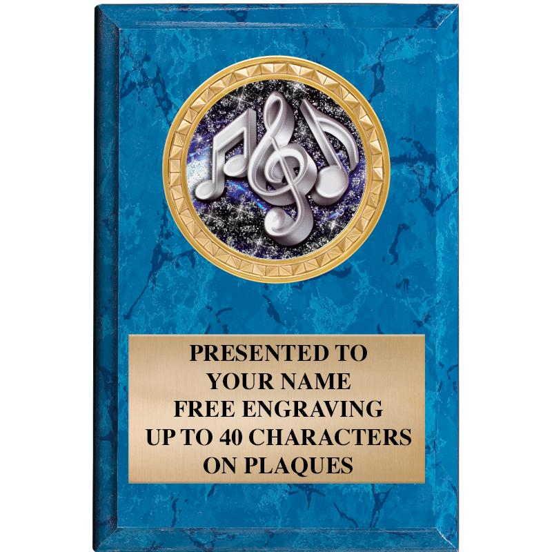 4" X 6" BLUE MBL INSERT PLQ