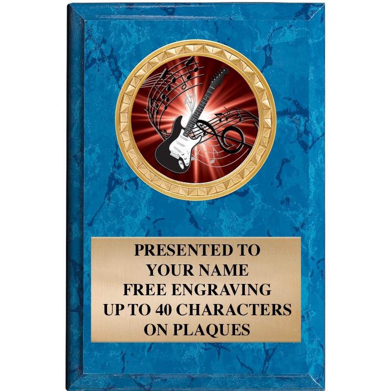 4" X 6" BLUE MBL INSERT PLQ