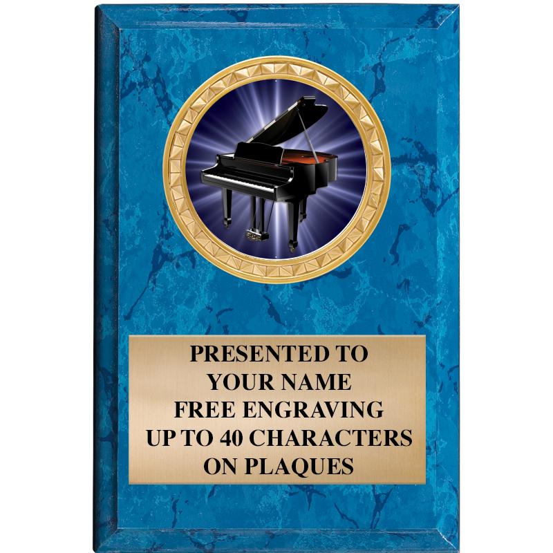 4" X 6" BLUE MBL INSERT PLQ