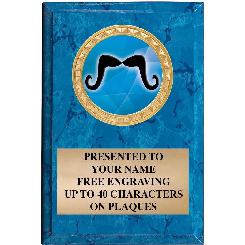 4" X 6" BLUE MBL INSERT PLQ