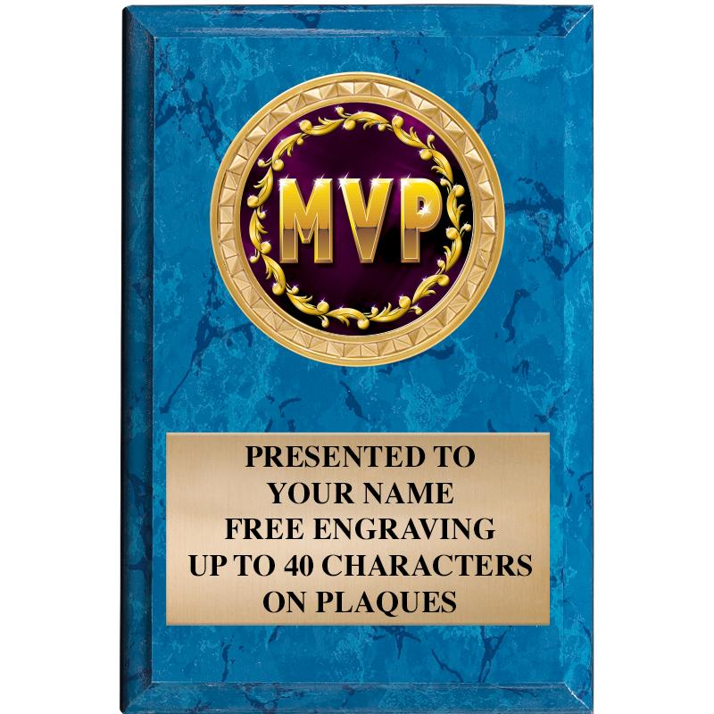 4" X 6" BLUE MBL INSERT PLQ