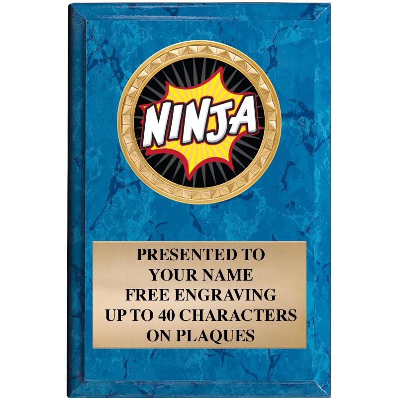 4" X 6" BLUE MBL INSERT PLQ