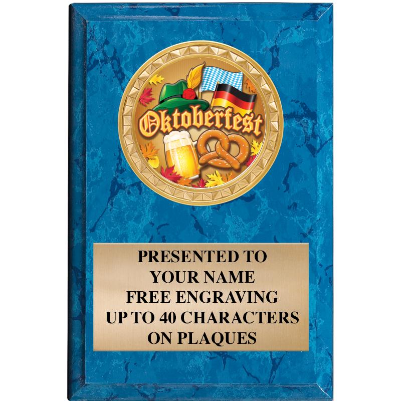 4" X 6" BLUE MBL INSERT PLQ