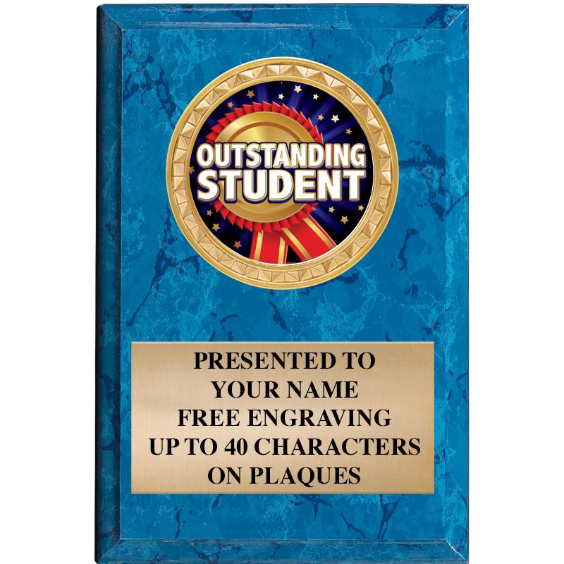 4" X 6" BLUE MBL INSERT PLQ