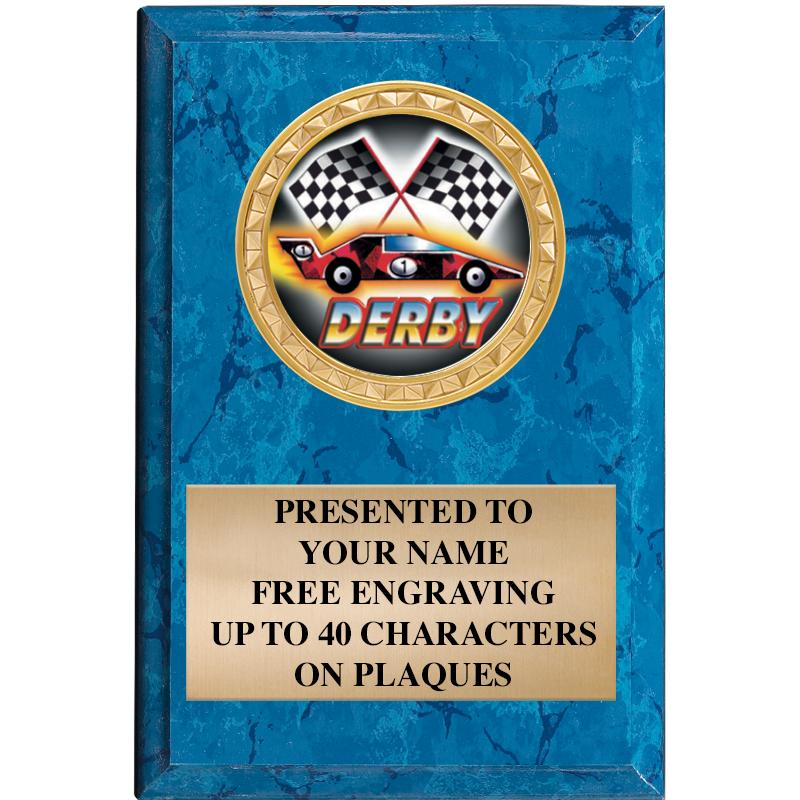 4" X 6" BLUE MBL INSERT PLQ