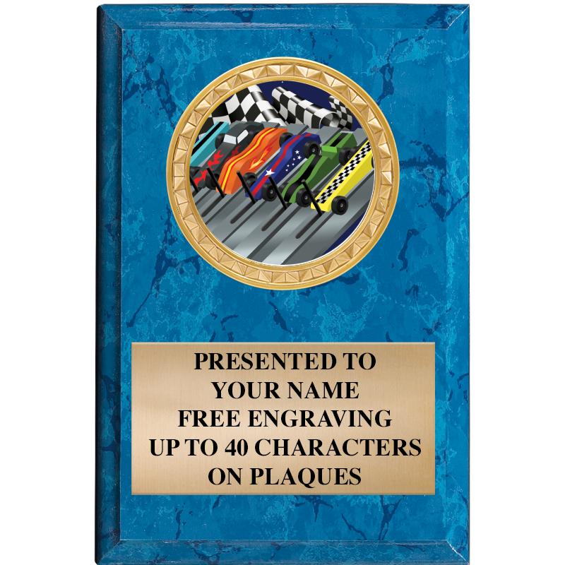 4" X 6" BLUE MBL INSERT PLQ