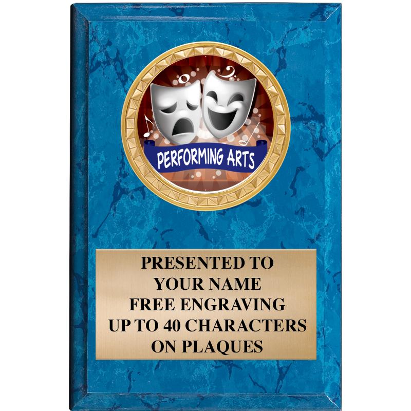 4" X 6" BLUE MBL INSERT PLQ