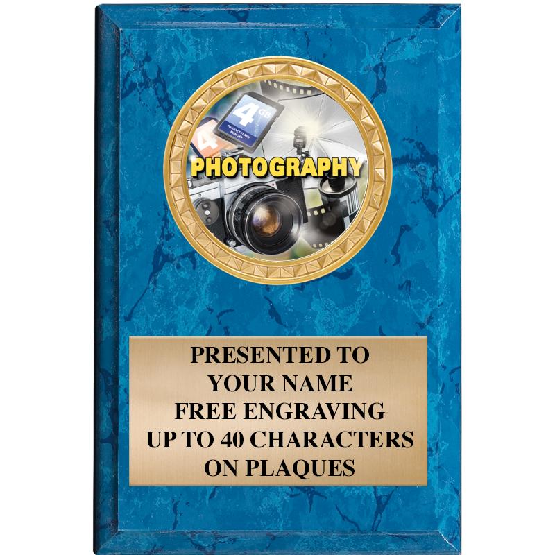 4" X 6" BLUE MBL INSERT PLQ