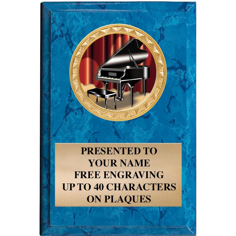 4" X 6" BLUE MBL INSERT PLQ